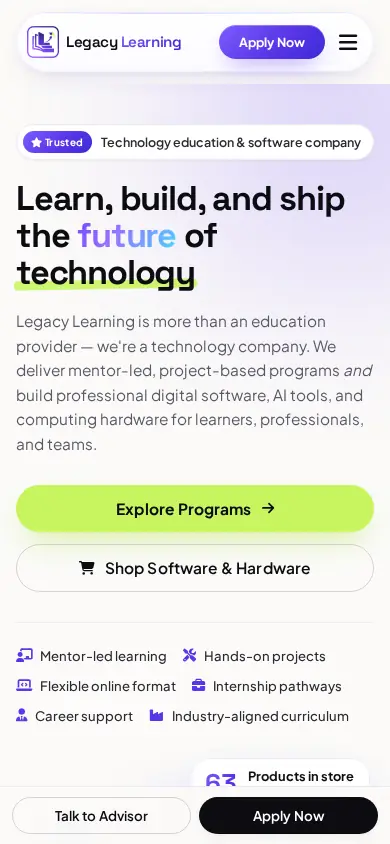 Legacy Learning on mobile